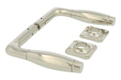 Deurklink messing vernikkeld strak model stel