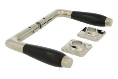 Deurklink strak model messing vernikkeld bakeliet stel