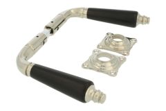 Deurklink messing vernikkeld ebbenhout stel (1904)