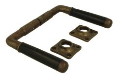 Deurklink messing verouderd bakeliet stel (1918)