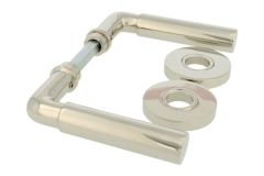 Deurklink "Frankfurter" messing vernikkeld stel