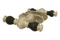 Deurklink T model kasteel matnikkel ebbenhout stel