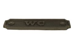 IJzer deurplaatje "WC" rechthoekig 115x36mm