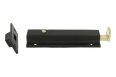 Deurschuif met klik veersysteem ongelakt messing /zwart