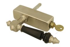 Draaikiep greep met slot (1890) matnikkel hoorn