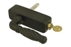 Draaikiep greep met slot in gietijzer poedercoat DK-42 z