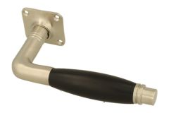 Enkele deurklink met rozet matnikkel ebbenhout (1928)