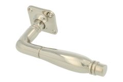 Enkele deurklink met rozet messing vernikkeld (1928)