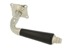 Enkele deurklink met rozet messing vernikkeld ebbenhout 1904