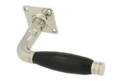 Enkele deurklink met rozet messing vernikkeld ebben(1926)