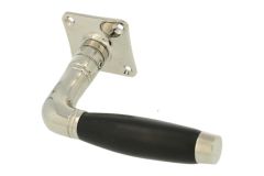 Enkele deurklink met rozet messing vernikkeld ebben (1931)