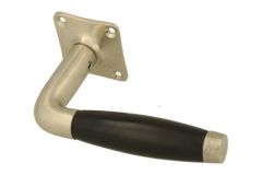 Enkele deurklink met rozet matnikkel ebben (1932)