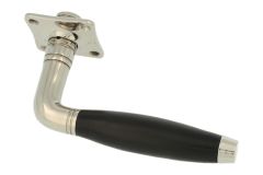 Enkele deurklink (1931) messing vernikkeld ebbenhout