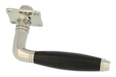 Enkele deurklink (1929) messing vernikkeld ebbenhout