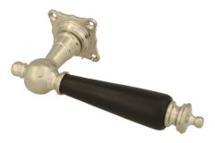 Enkele deurklink (1905) rechtswijzend matnikkel ebbenhout