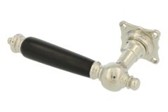 Enkele deurklink(1905) linkswijzend messing vernikkeld ebben