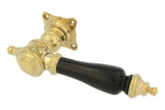 Enkele deurklink kasteel ongelakt messing ebbenhout