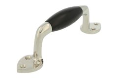 Handgreep 145mm messing vernikkeld ebbenhout