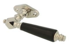 Raamklink met rozet messing vernikkeld ebbenhout (1900)