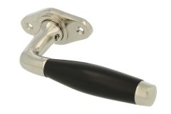 Raamklink met rozet messing vernikkeld ebbenhout (1932)