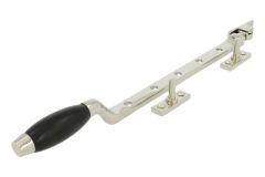 Raamuitzetter strak model messing vernikkeld ebbenhout 315mm