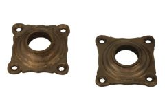 Stel sierlijke rozetten messing verouderd