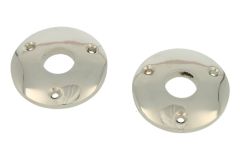 Stel ronde rozetten messing vernikkeld Øgat 15mm