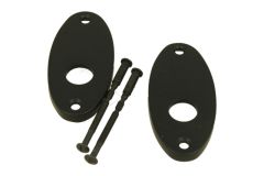 Stel ovale patent rozetten messing zwart t.b.v. TM-400 z*