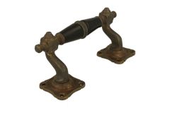 Handgreep 130mm sierlijk model verkropt messing verouderd