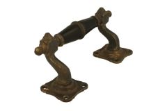 Handgreep 130mm sierlijk verkropt messing verouderd (1895)