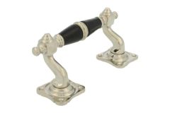 Handgreep 130mm sierlijk model verkropt messing vernikkeld