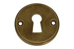 Sleutelrozet rond Ø 50mm messing verouderd