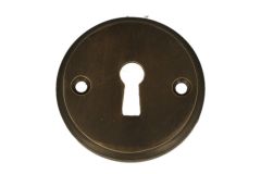 Sleutelrozet rond messing verouderd. Prijs per stuk