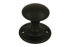 Ronde knop Ø40mm rozet Ø50mm messing zwart poedercoat