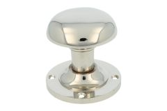 Voordeurknop rond messing vernikkeld (1930)